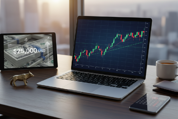 Illustration about How much money do you need to day trade? In the US, a minimum amount of $25,000 is needed to engage  for traders